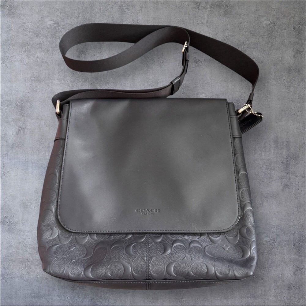 BLACK LEATHER COACH OF NEW‎ YORK SHOULDER BAG (UNISEX) NWOT